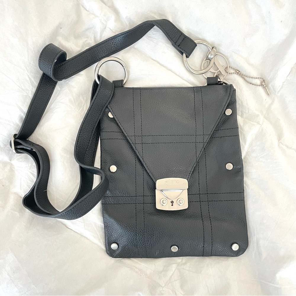 Bolzano black leather shoulder bag